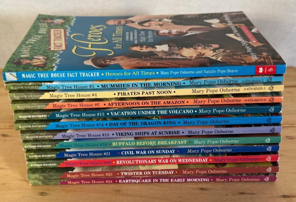 Magic Tree House Set of 12 Paperback Books Includes Fact Tracker Heroes Book