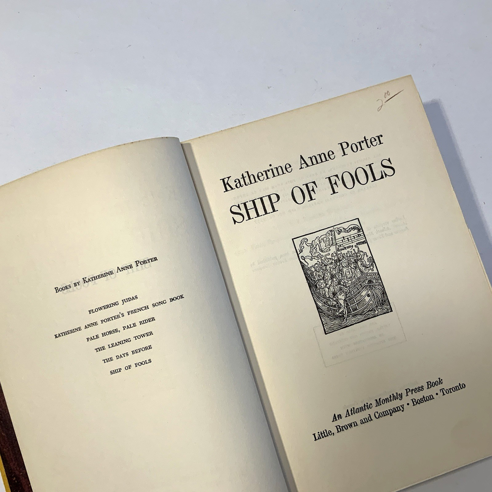 Ship of Fools by Katherine Anne Porter (1962 Vintage Hardcover Book)