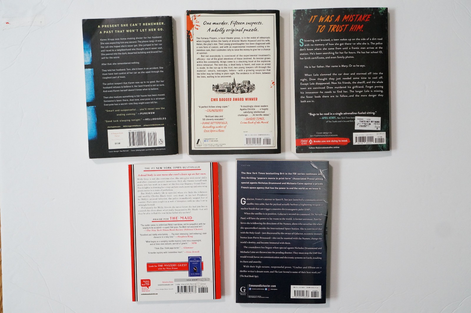Thriller Book Lot 5 Mystery Shari Lapena Maid Appeal That’s Not My Name PB