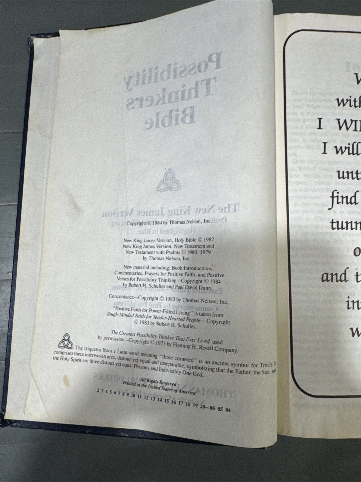 Holy Bible Possibility Thinkers Edition NKJV Robert Schuller 1984 Thomas Nelson