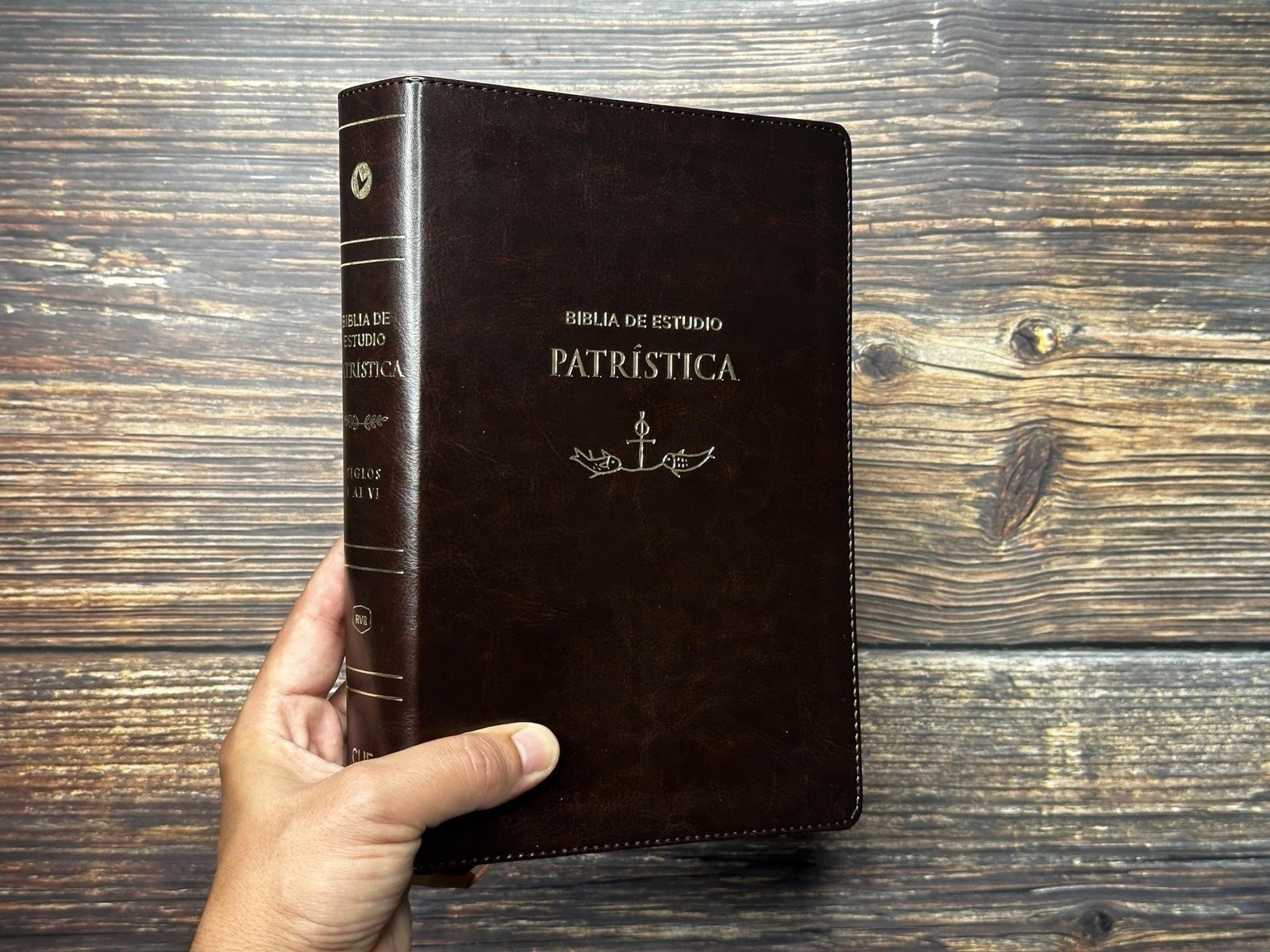 RVR, Biblia de Estudio Patrística, Leathersoft, Marrón, Interior a dos…