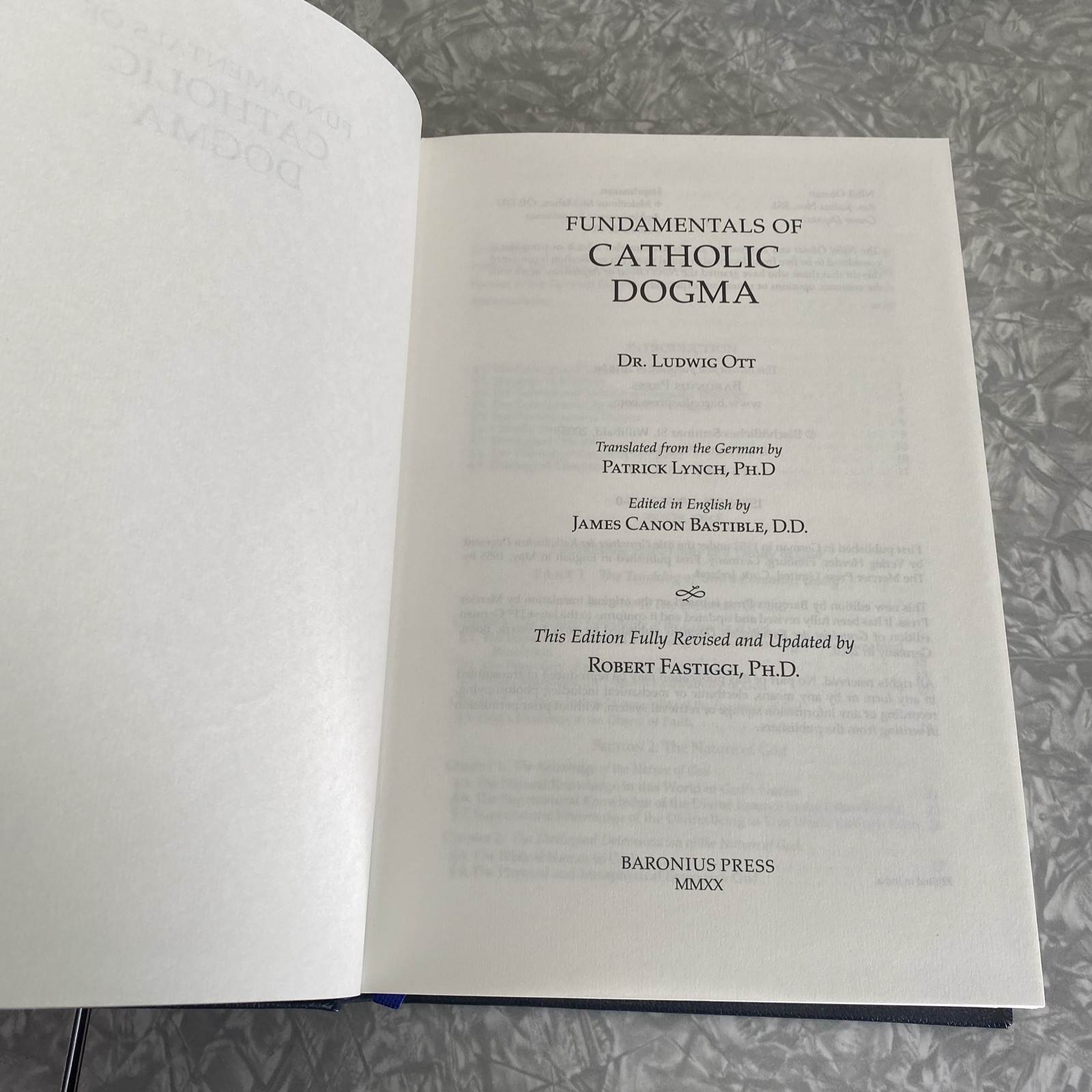 Fundamentals of Catholic Dogma by Ludwig Ott 2005 Hardcover