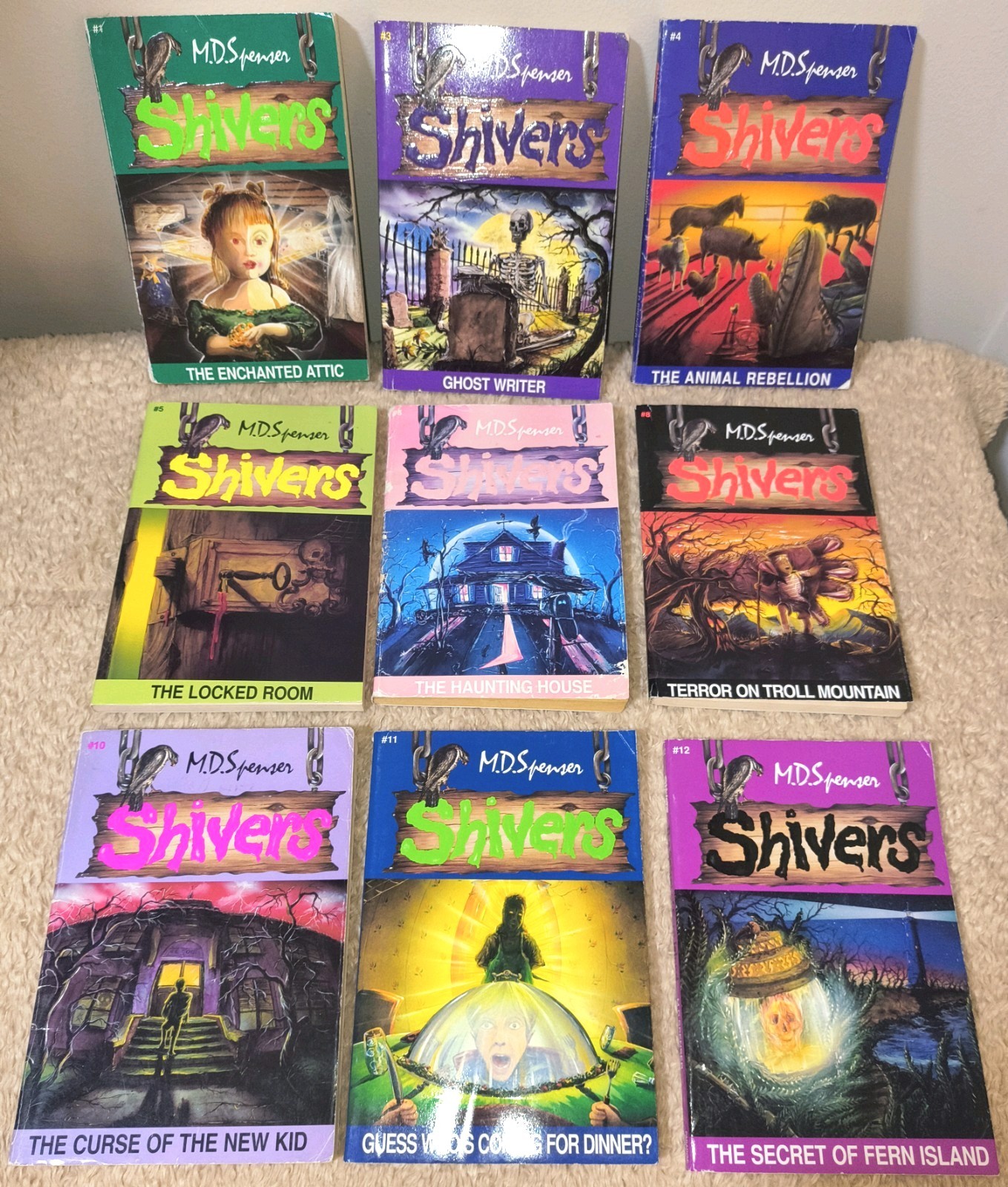 LN 1st EDITION Vintage/90s Lot of (9) Rare SHIVERS Paperback Books 1,3-6,8,10-12