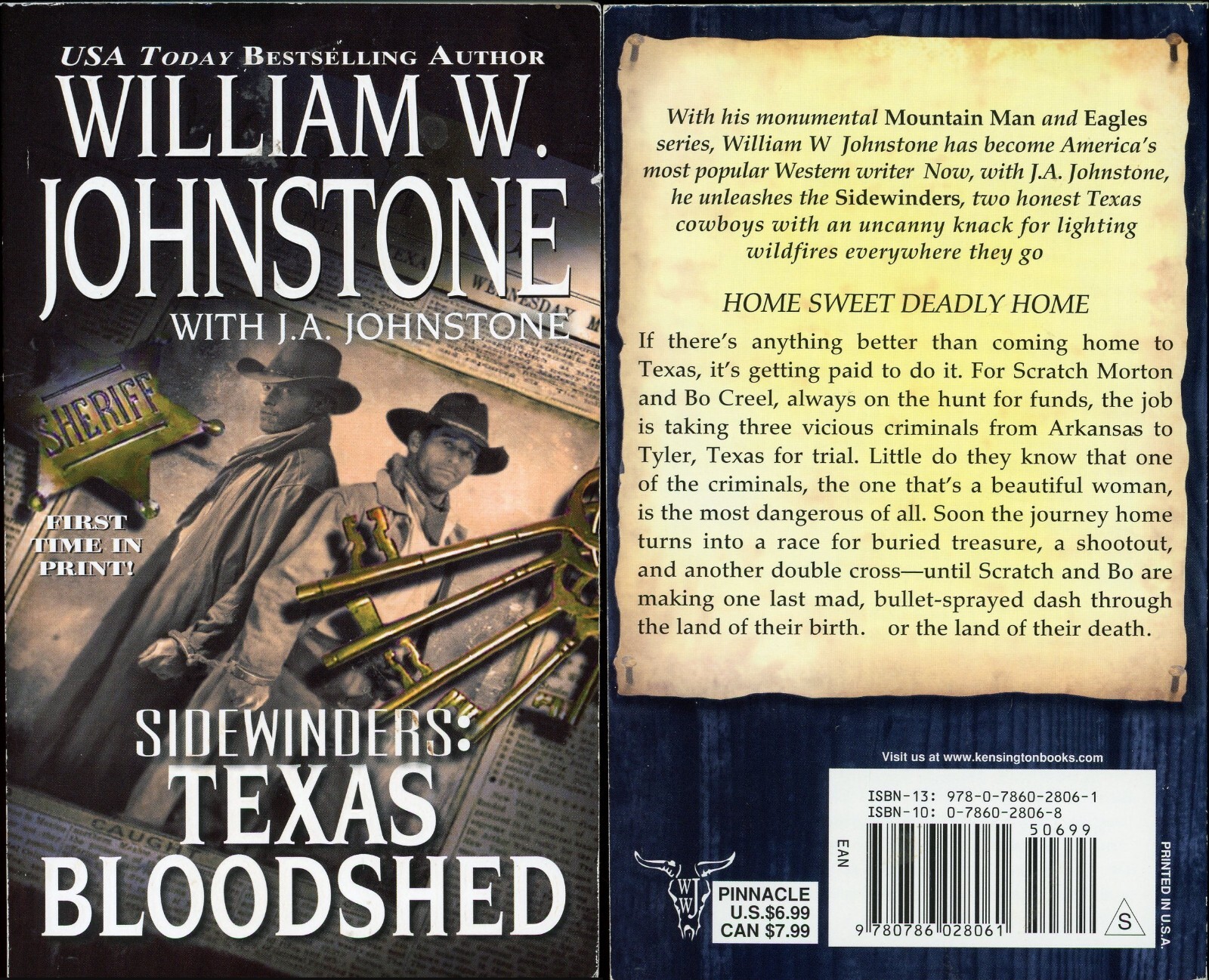 Sidewinders Western Action Adventure Lot of 3 Paperback by William W Johnstone