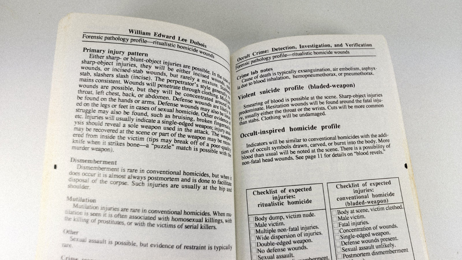 Occult Crime: Detection, Investigation, Verification, William Edward Lee Dubois