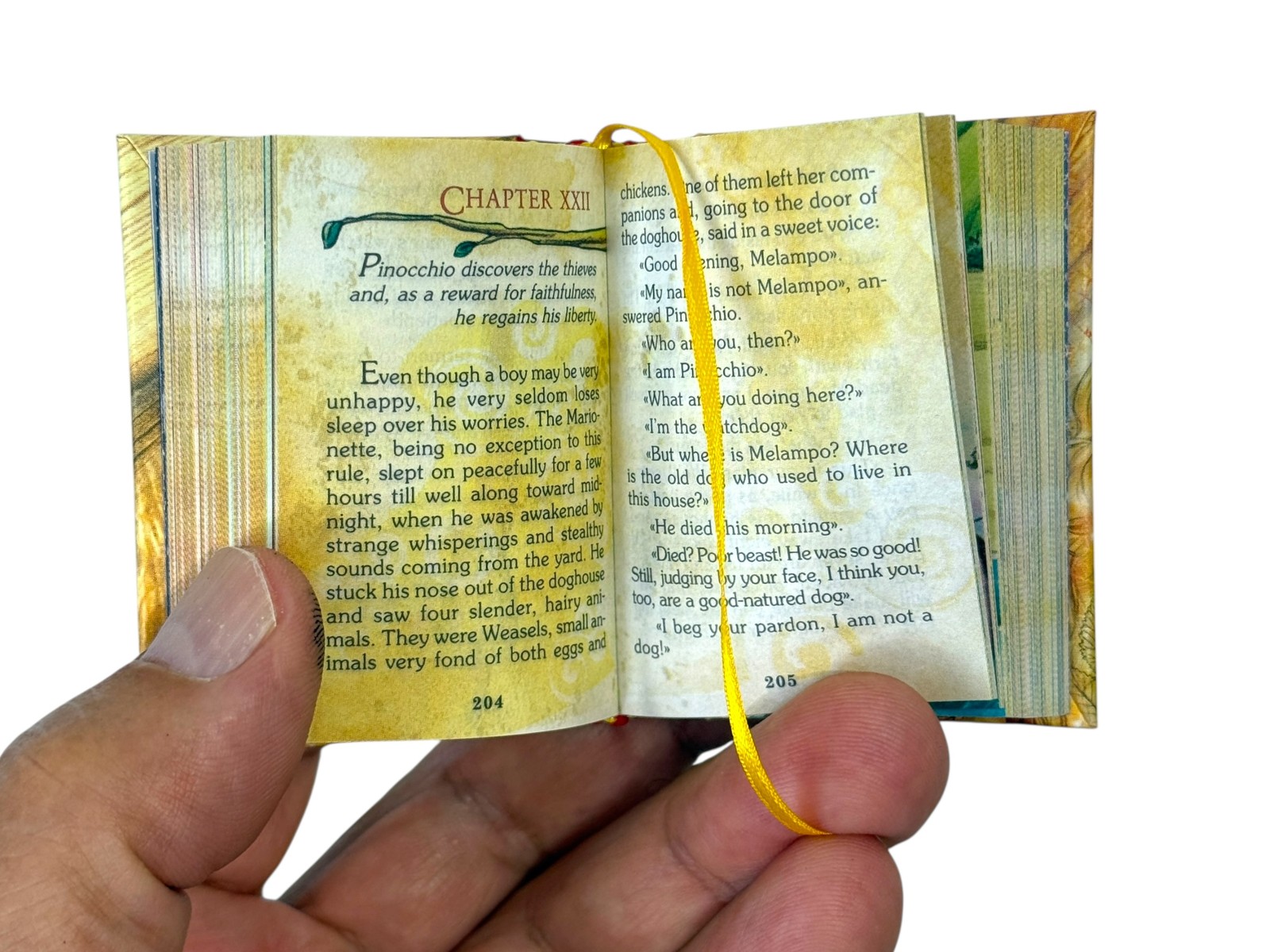 The adventures of Pinocchio hardcover 440 pages new mini book illustrated