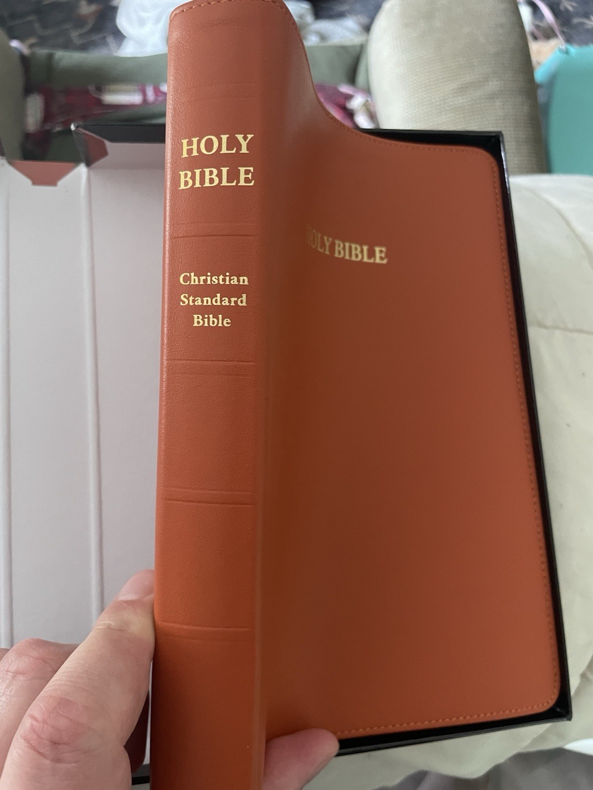 CSB Diadem Reference Edition, Orange calfskin Like New W/Box Cambridge Bible