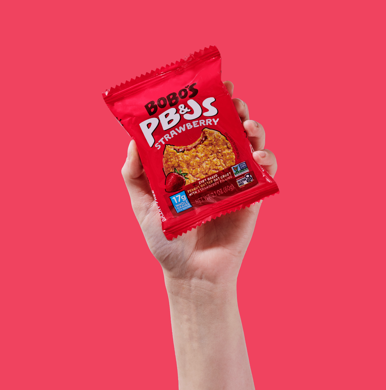 Bobo’S Pb&Js, Peanut Butter Oat Crust with Strawberry Filling, 5 Pack of 2.1Oz O