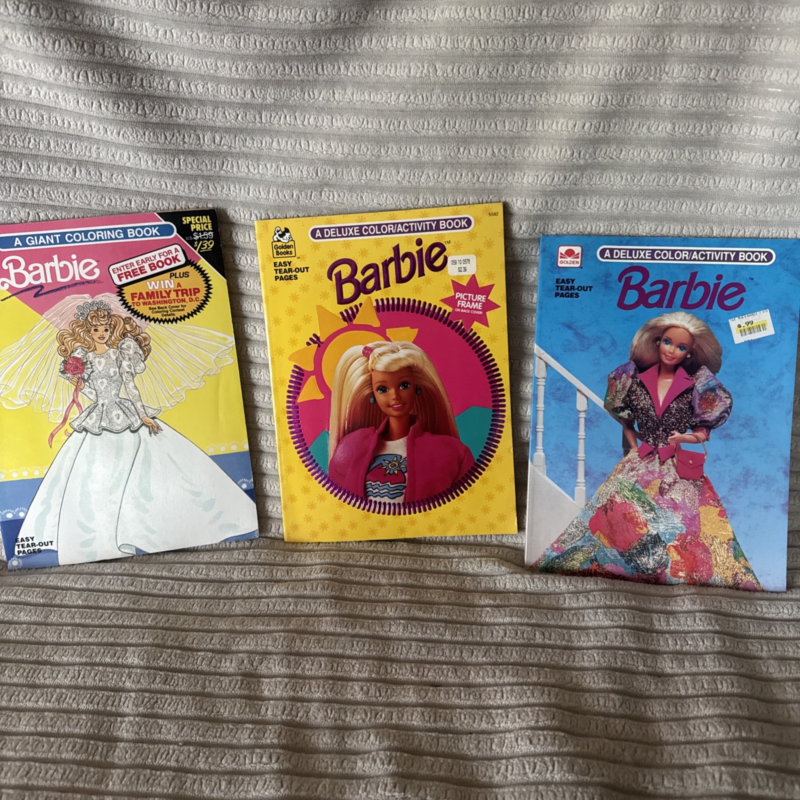 VTG. 1990S Golden Books Barbie Coloring/Activity Books Lot Of 3 UNCOLORED