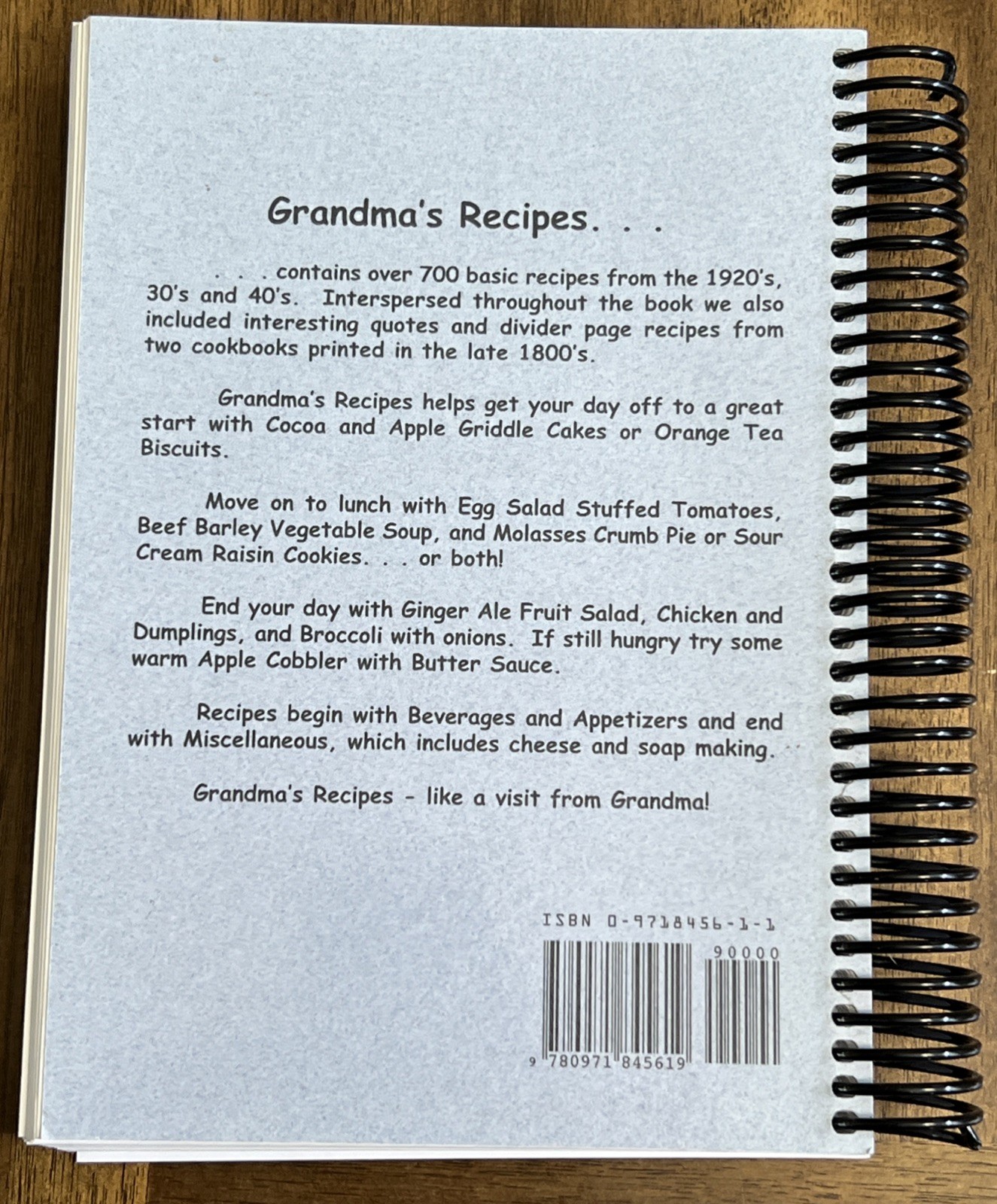 Grandma’s Recipes: Recipes From the 1920’s, 30’s And 40’s Vintage Spiral Bound