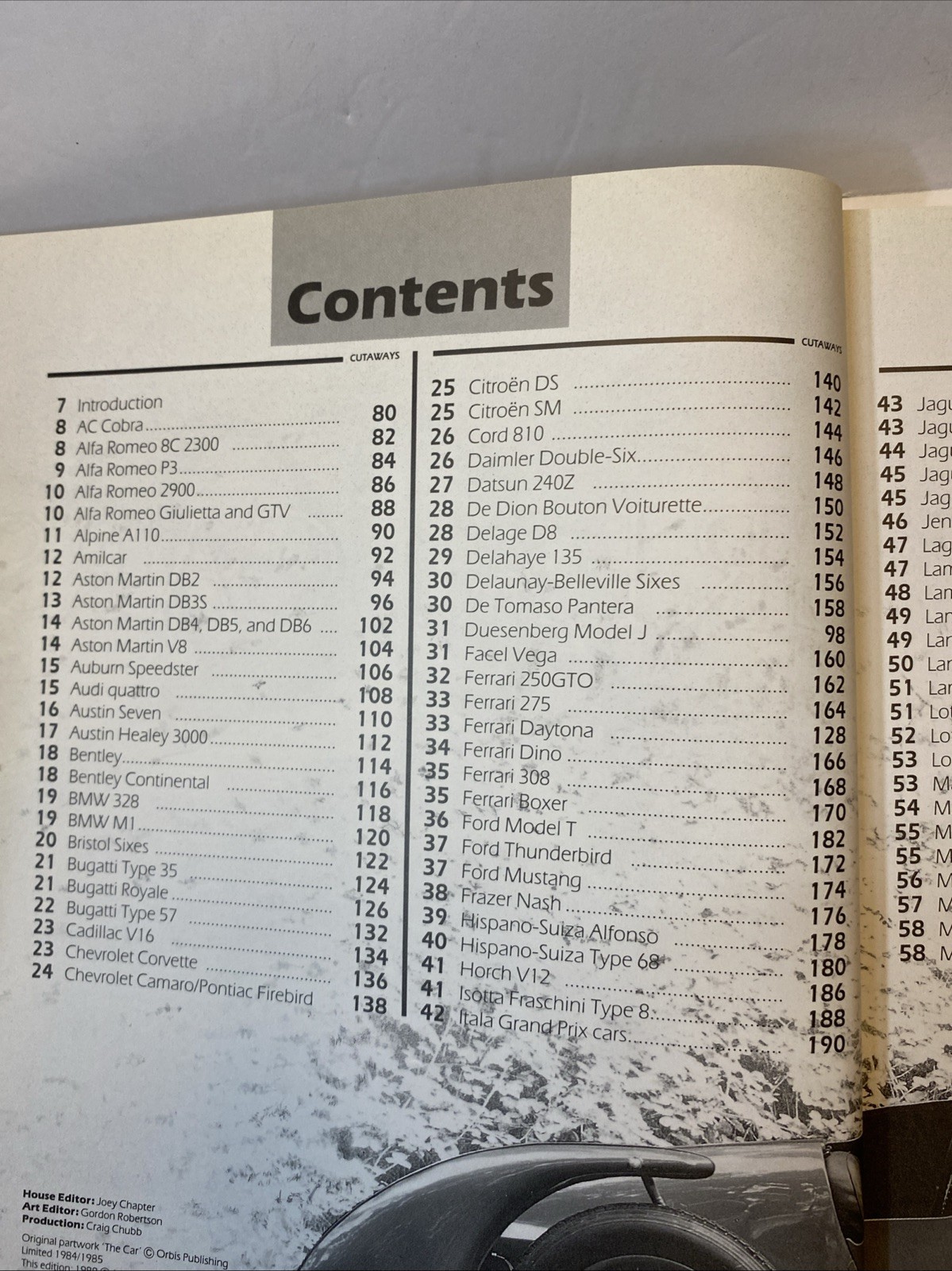 Inside 100 Great Cars 1988 Edition 8.5″x11″ Coffee table book 288 pages