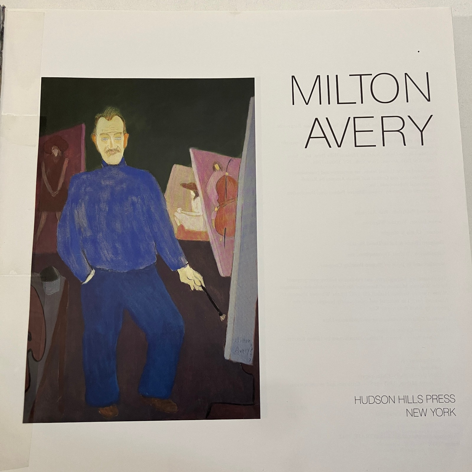 Milton Avery 1990 Ex-Library HCDJ Robert Hobbs & Hilton Kramer Hudson Hills