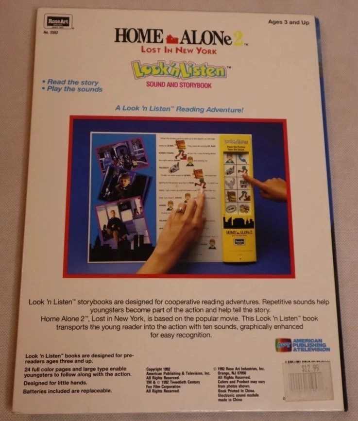 HOME ALONE 2 LOST NEW YORK VTG SOUND & STORYBOOK LOOK ‘N LISTEN ELECTRONIC 1992