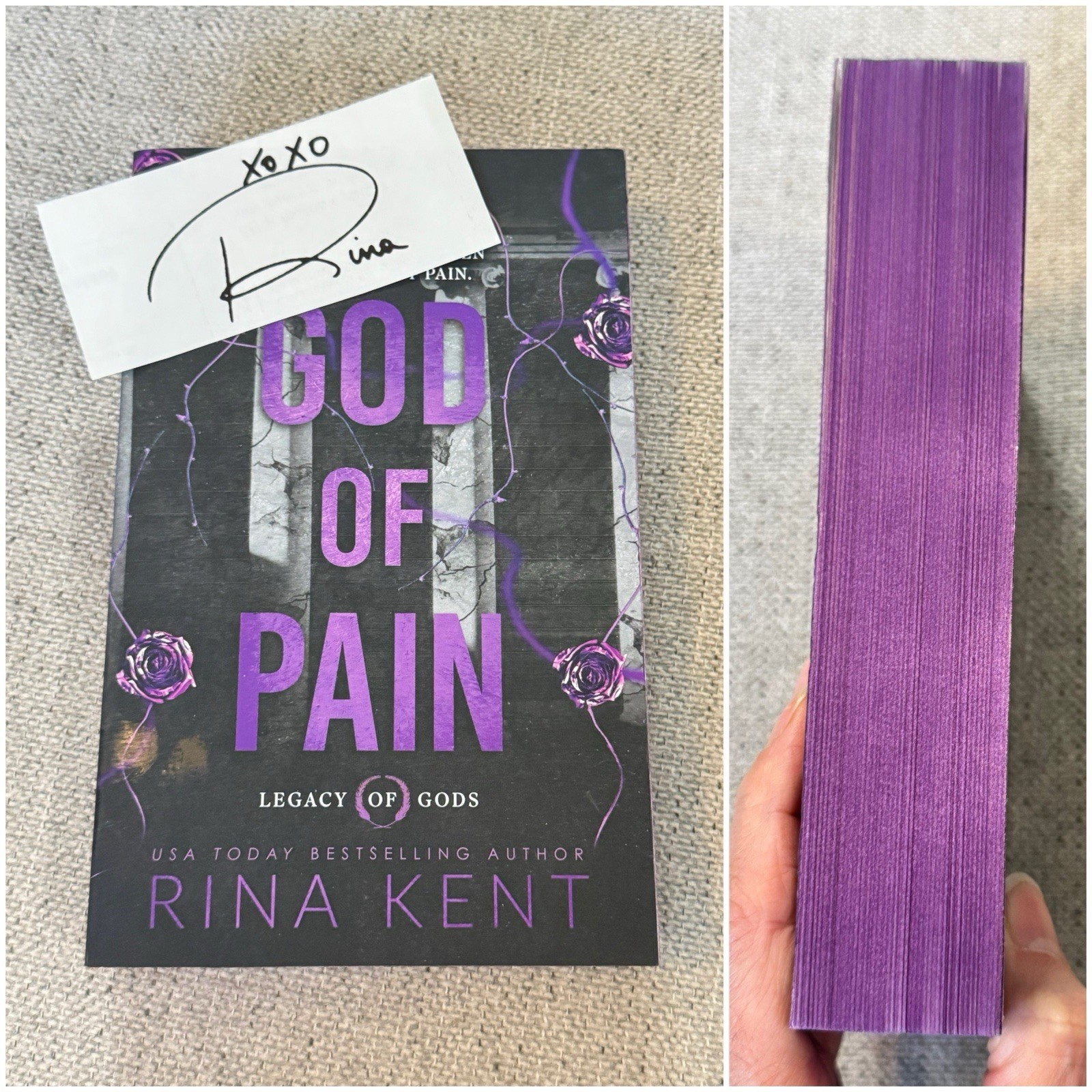 God Of Pain By Rina Kent Signed Deluxe Edition With Sprayed Edges Legacy Of Gods
