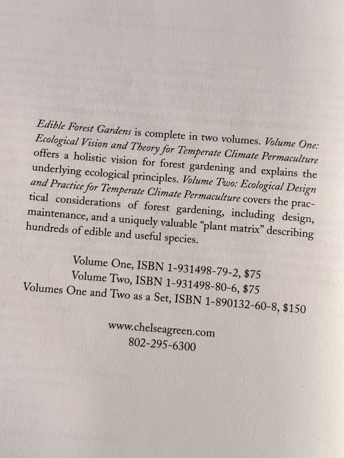 Edible Forest Gardens Volume 1 Dave Jacke, Hardcover ~Signed~