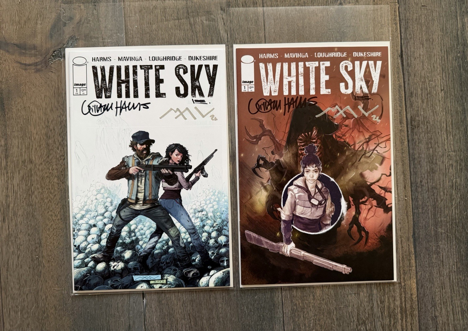 White Sky #1 NM Cvr A & B Triple Signed Image Comics.