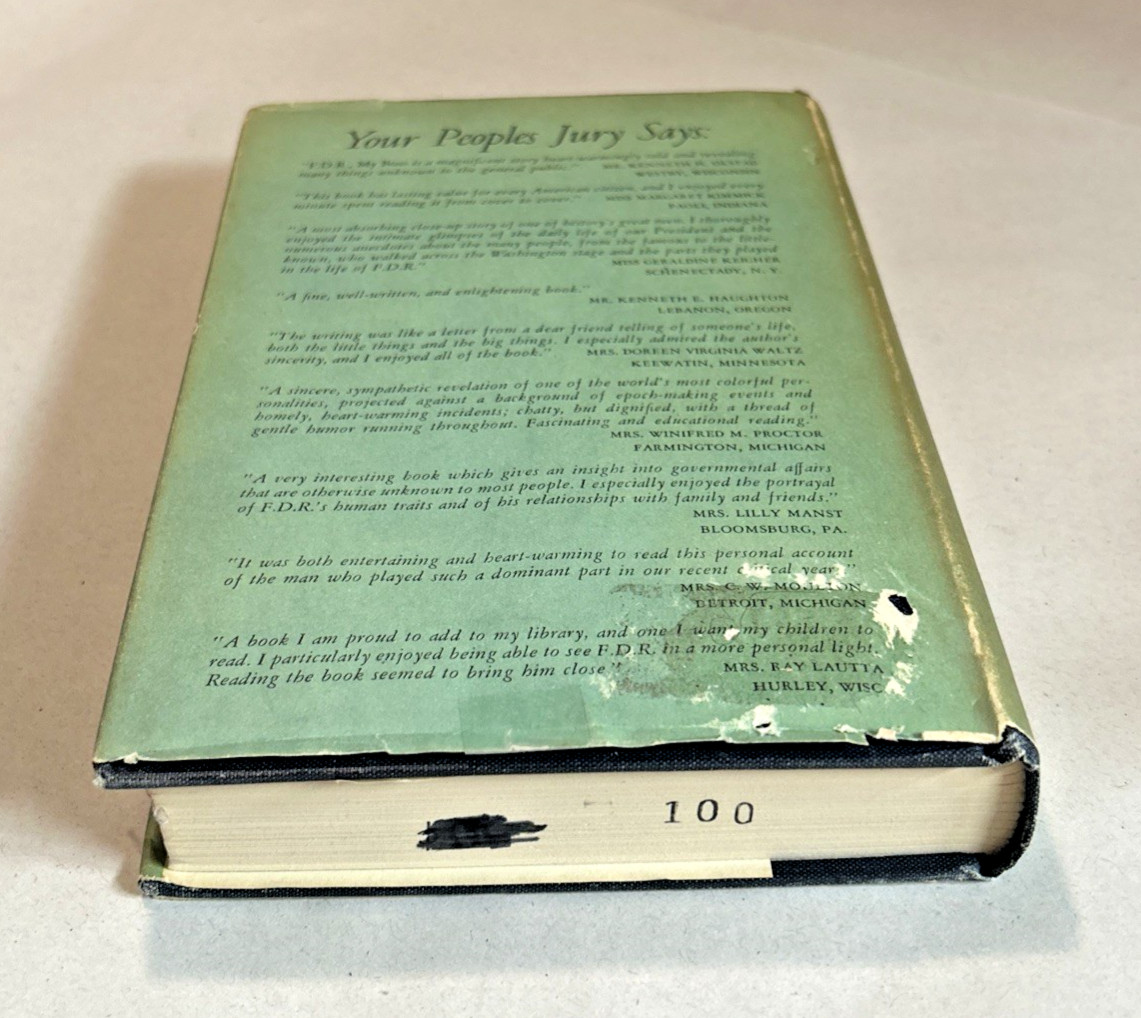 F. D. R. My Boss (1949) ~ Grace Tully ~ Hardcover ~ Dust Jacket