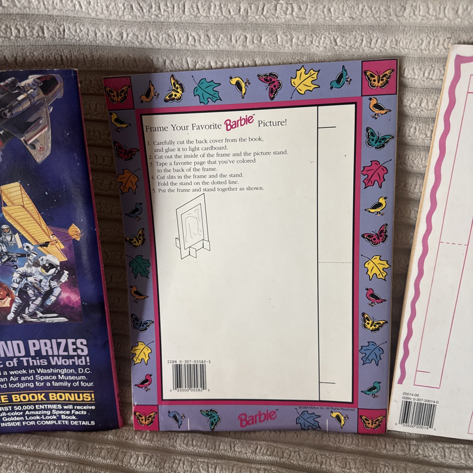 VTG. 1990S Golden Books Barbie Coloring/Activity Books Lot Of 3 UNCOLORED