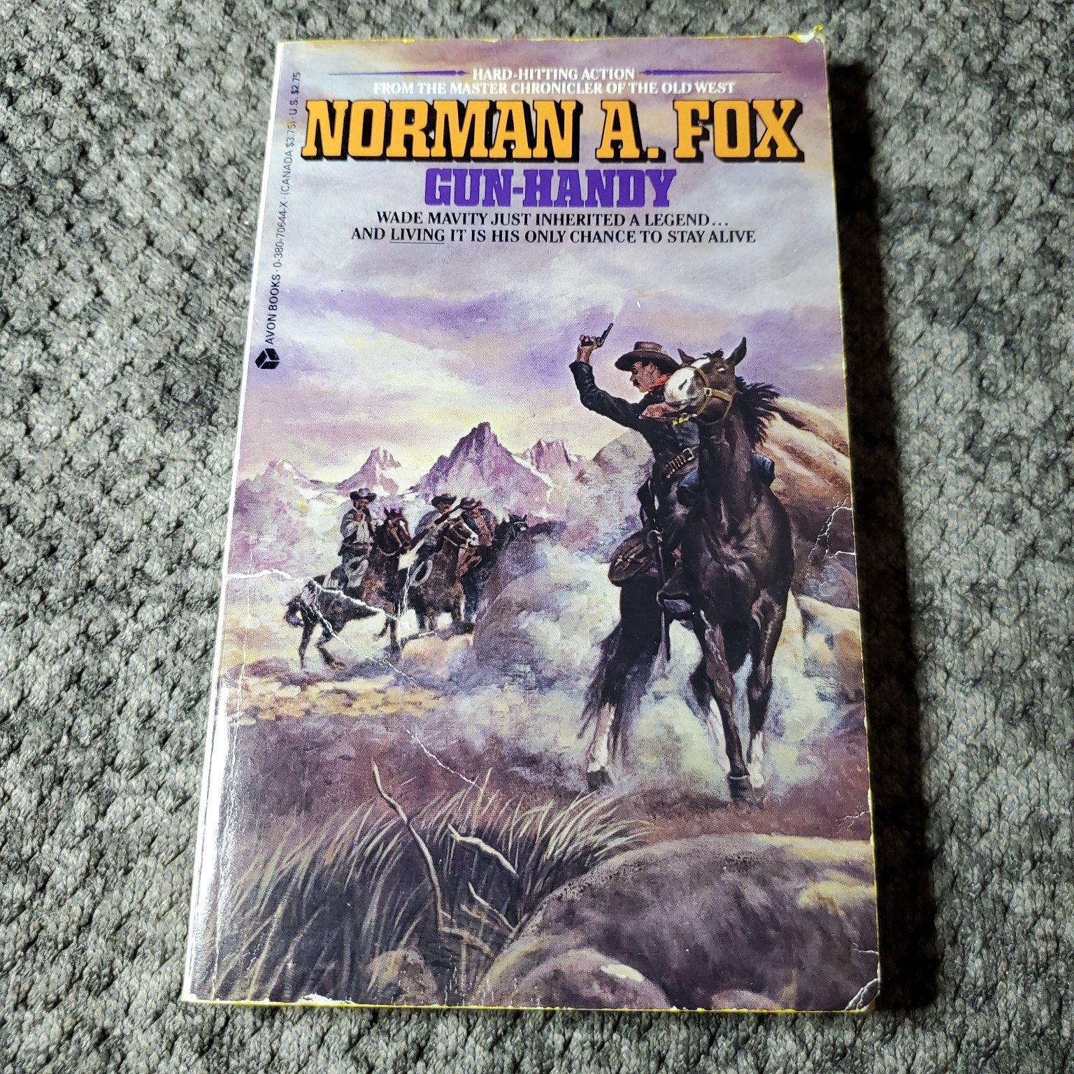 Gun-Handy Norman A. Fox 1989 First Avon Books Printing Western Action Novel