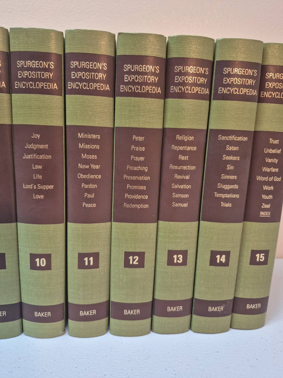 Spurgeon’s Expository Encyclopedia Complete 15 Volume Set Reference Green HC EUC