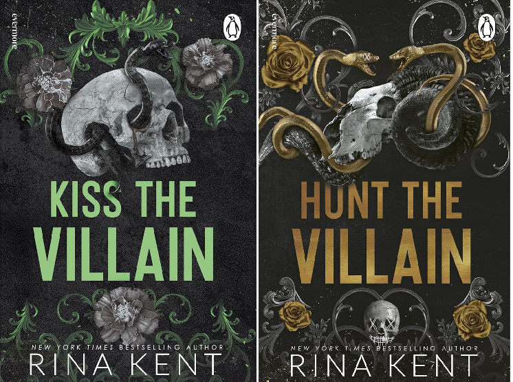 Rina Kent 2 book set : kiss the villain + hunt the villain paperback