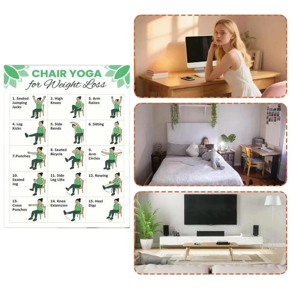 2 Pcs Chair Yoga For Seniors: Simple Exercises For A Rapid Weight Loss Fitness