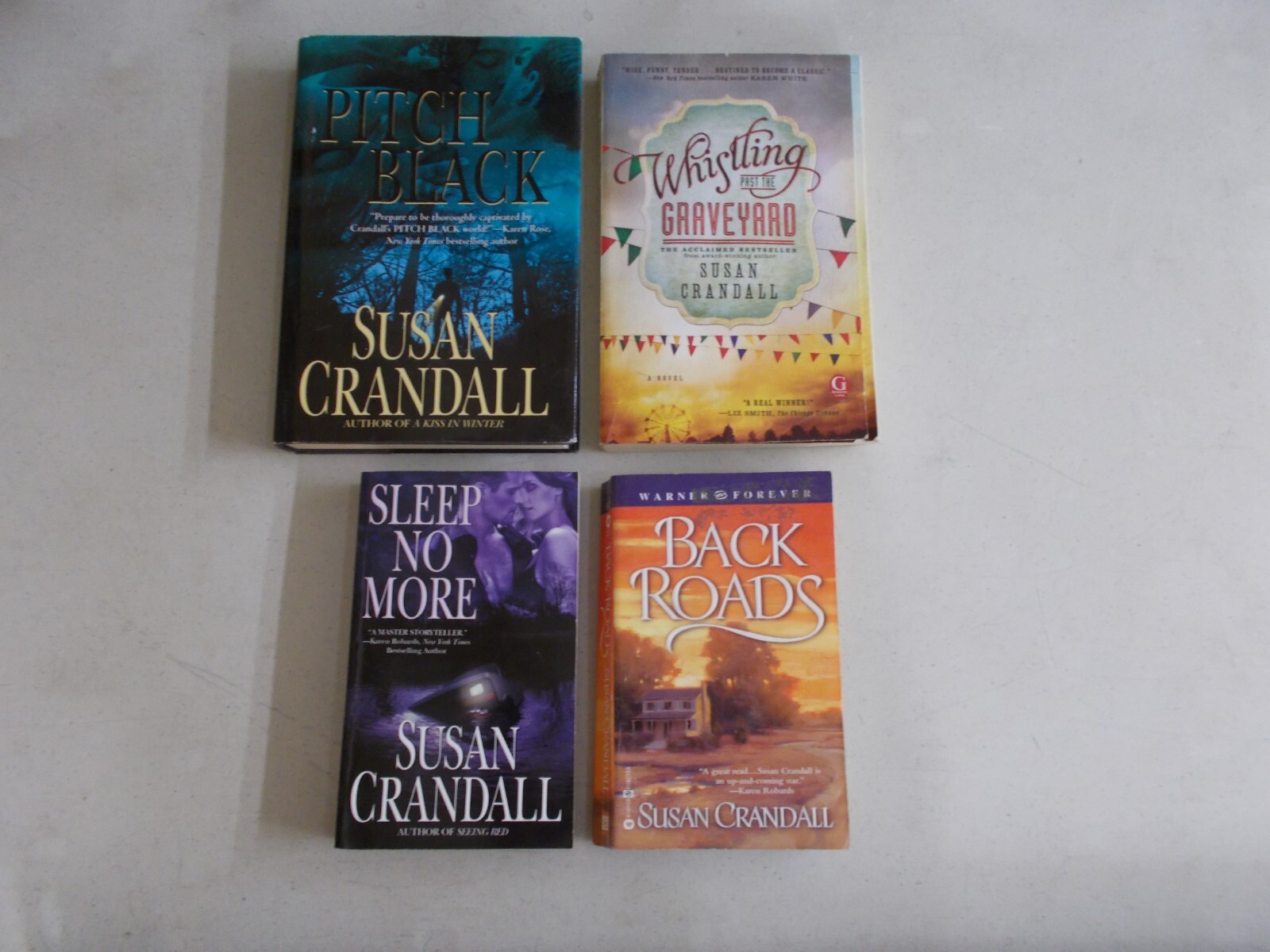 4 SUSAN CRANDALL # MIXED LOT SLEEP NO MORE GRAVEYARD PITCH BLACK BACK ROADS
