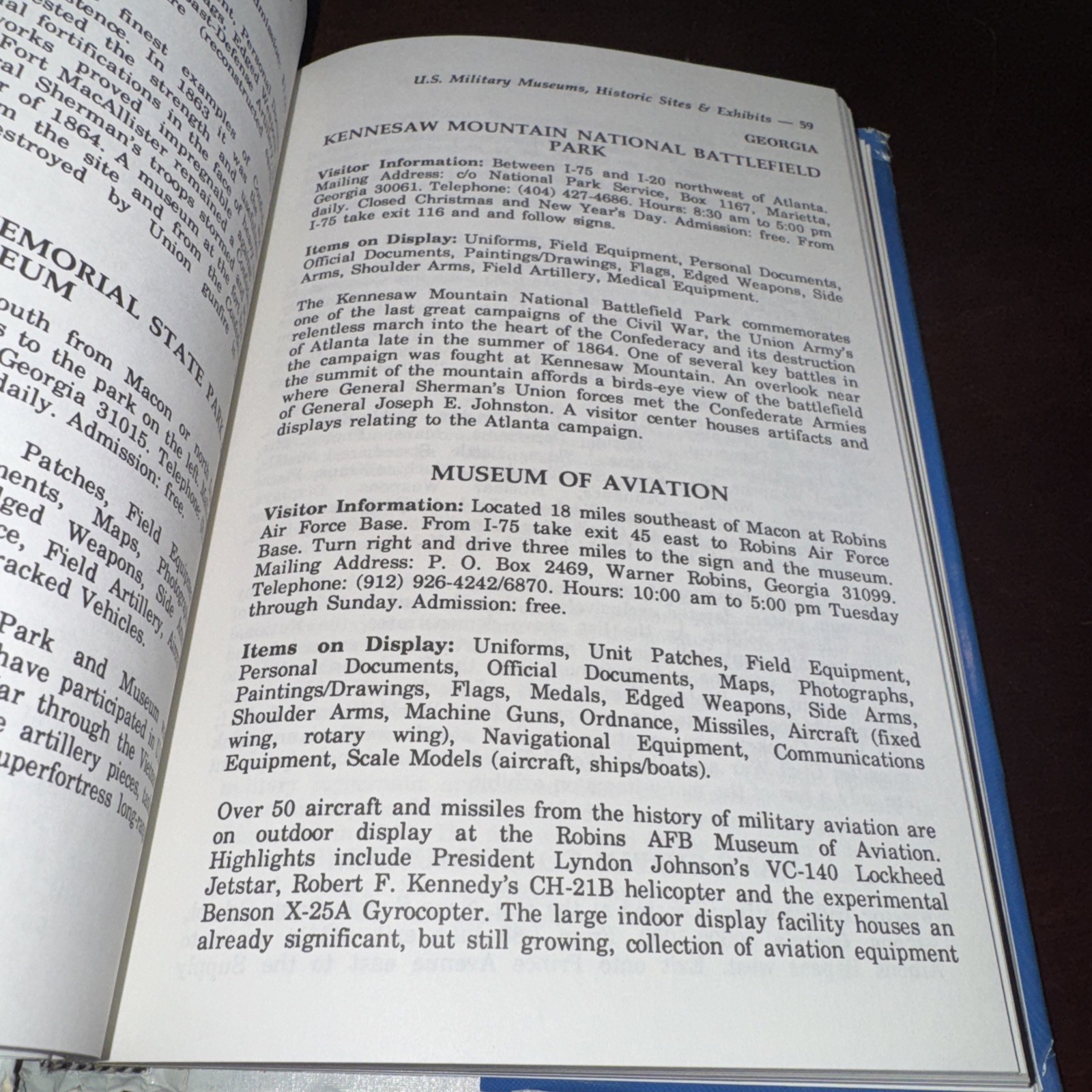 Vintage 1989 U.S. Military Museums, Historic Sites &Exhibits- Bruce D. Thompson