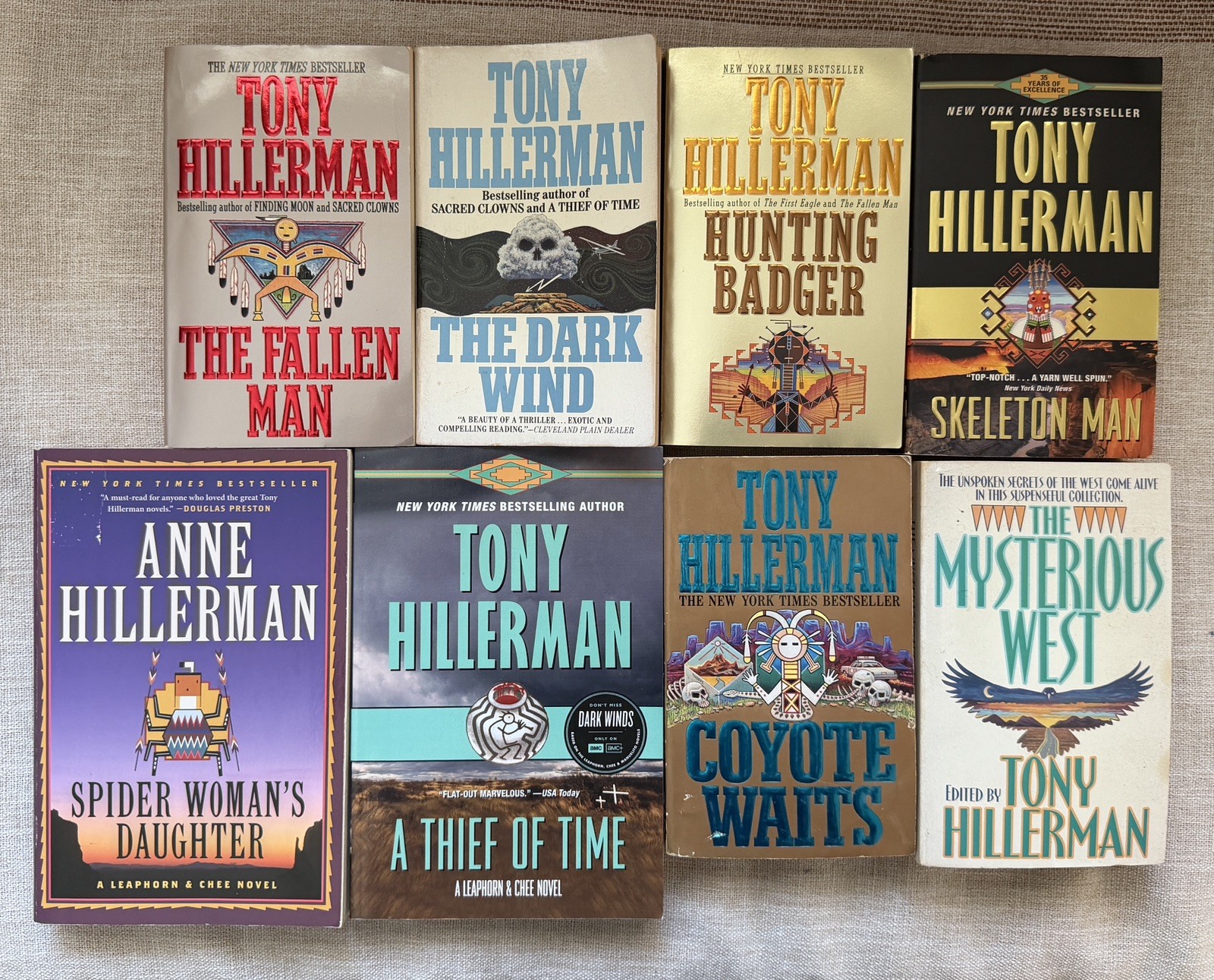 Lot of 8 Mystery Paperbacks by Tony Hillerman, Anne Hillerman, Good condition