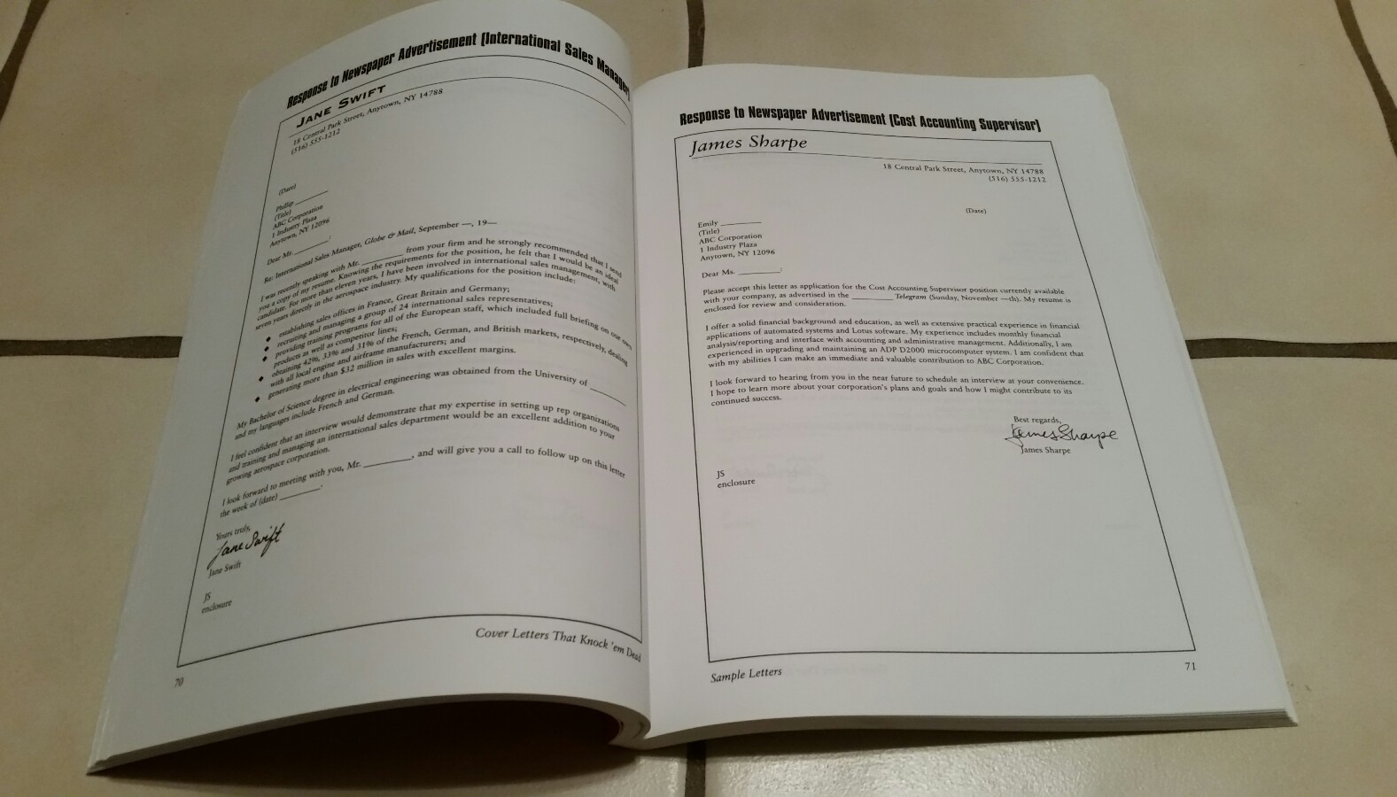 Cover Letters That Knock ‘Em Dead by Martin Yate;Over 1.7 million Knock ’em Dead