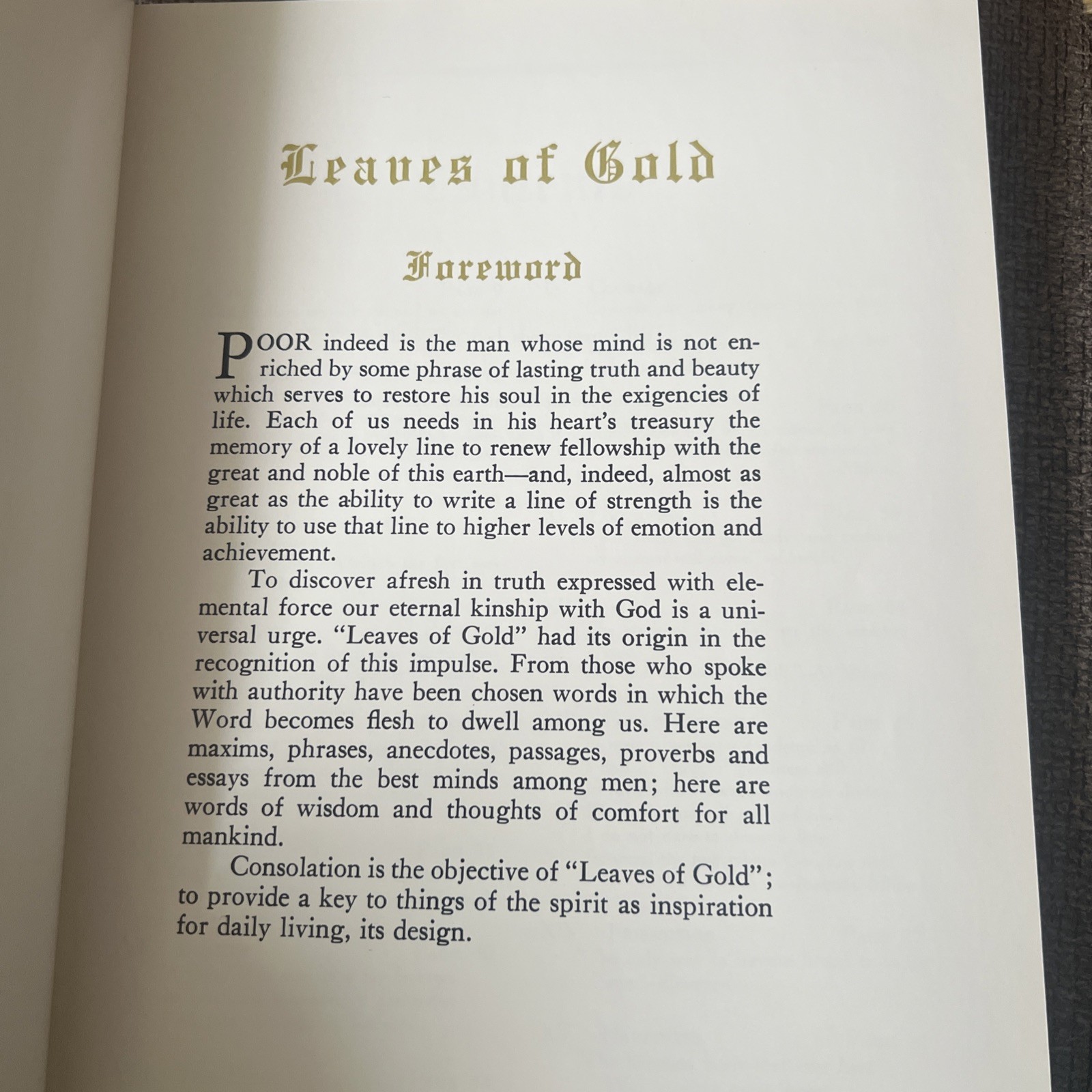 Leaves of Gold Hardcover Faux Leather Bound Book