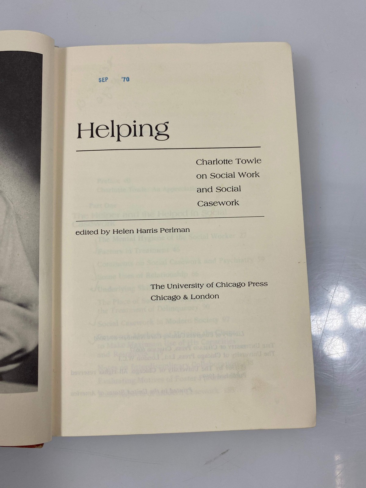 Helping by Charlotte Towle Ex-library 1969 HC