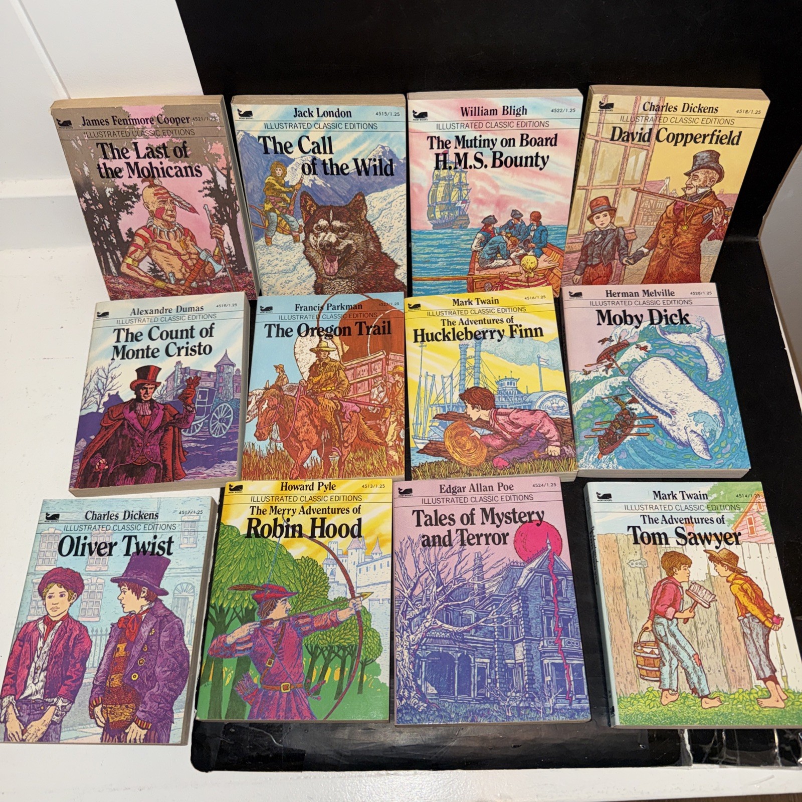 Vintage Set of 12 Illustrated Classic Editions Mini Paperbacks Books