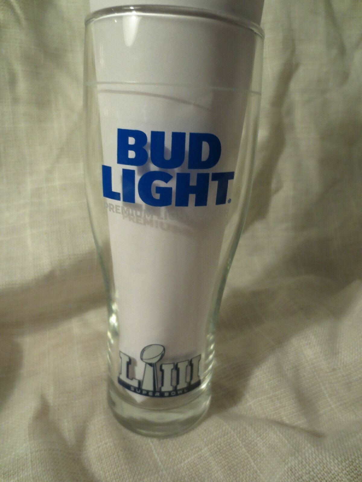 NEW ATLANTA Super Bowl LIII 53 Beer Glass 16 oz. BUD LIGHT Drinking Glass 1982