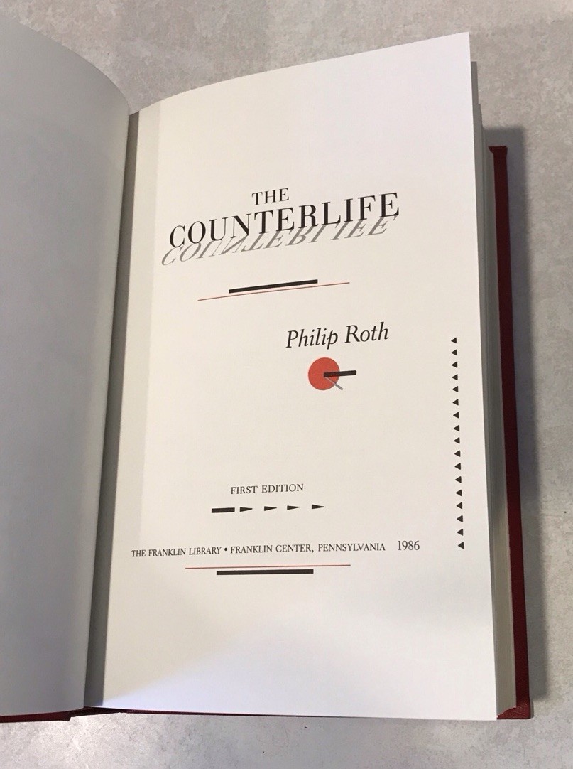 THE COUNTERLIFE By Philip Roth (Franklin Library Signed 1st Edition 1986 NEW HC