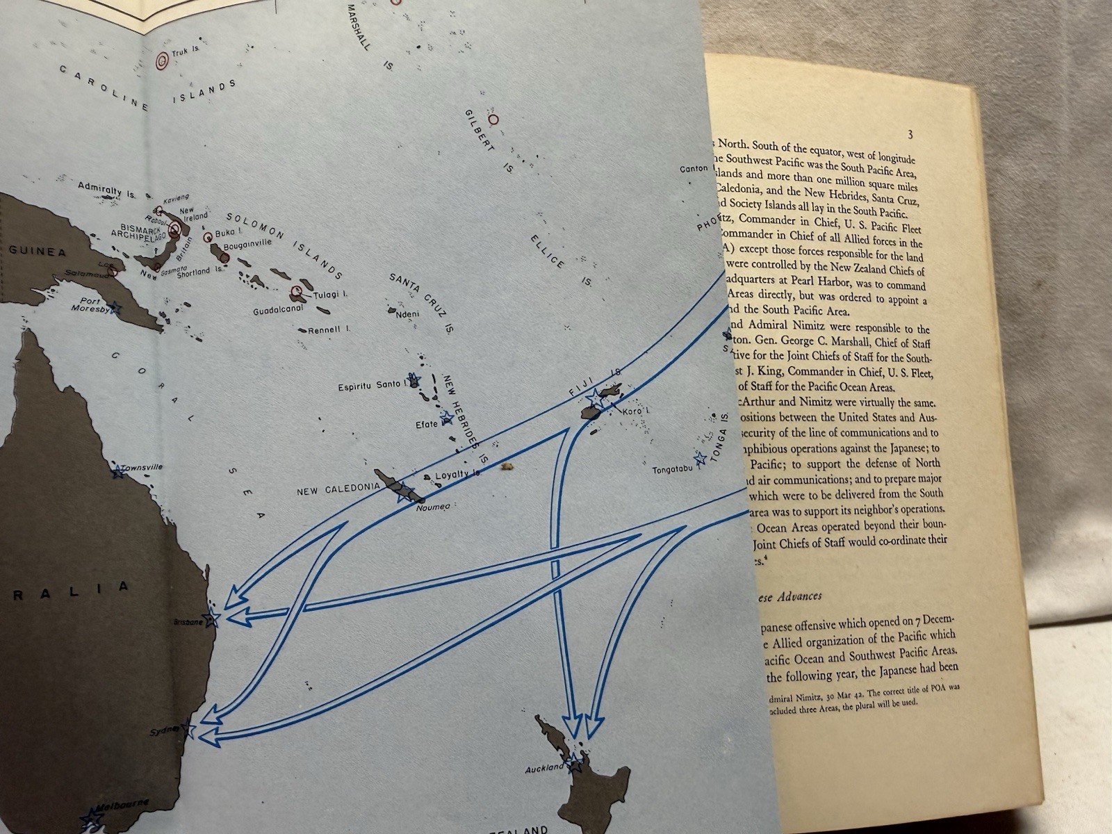 U.S. Army World War II (Green 1949 HC Book) War In Pacific: Guadalcanal ~ Maps