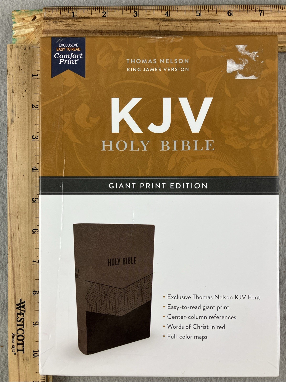 KJV Holy Bible Thomas Nelson Version Book King James Brown Leathersoft