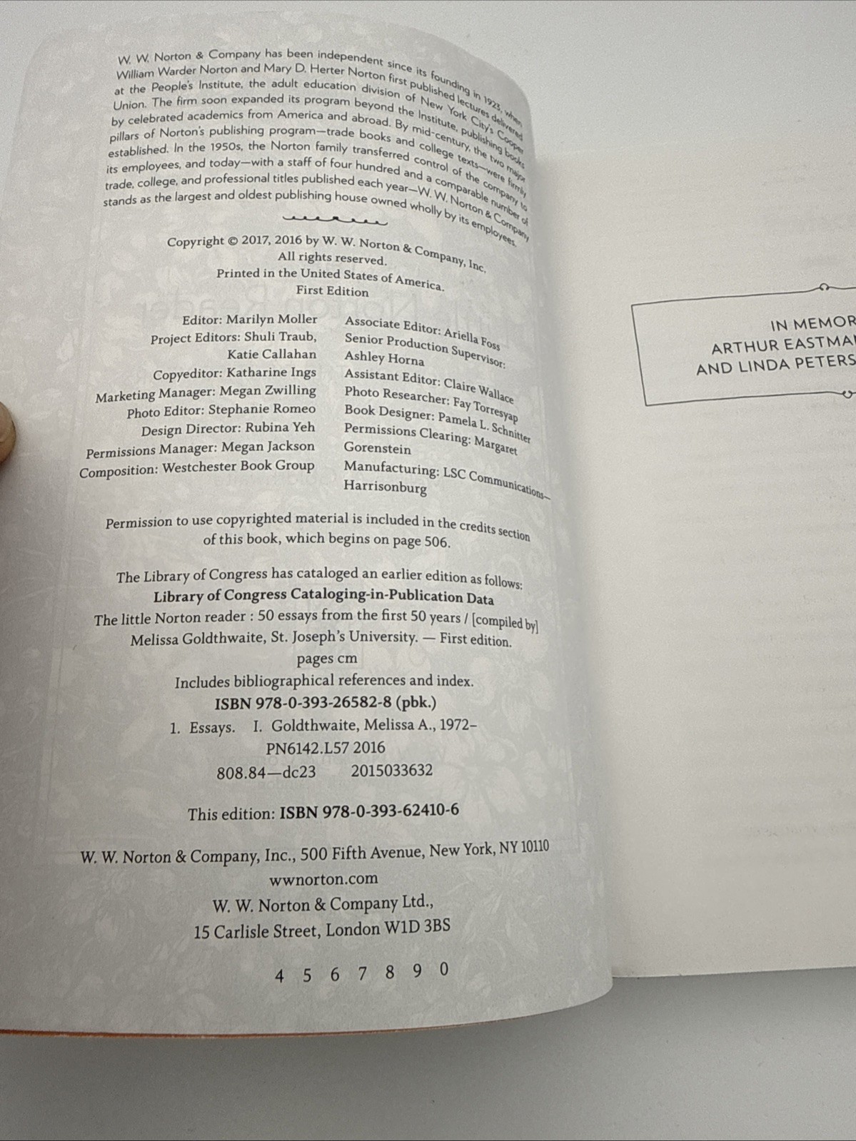 Little Norton Reader : 50 Essays from the First 50 Years, with 2016 MLA…