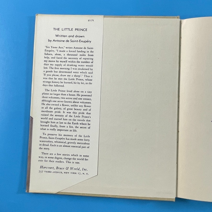 The Little Prince by Antoine de Saint-Exupéry – Harcourt Brace & World – HC/DJ