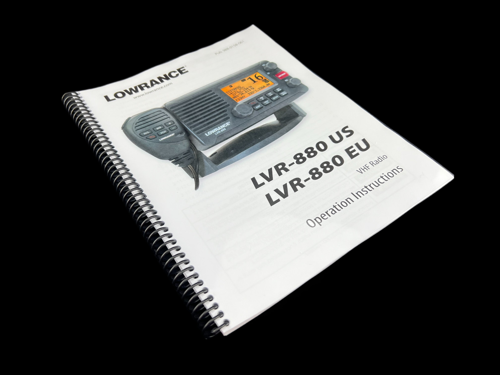 Lowrance LVR 880 VHF Radio Operator Manual Instructions: 76 Pages, Color, Coiled