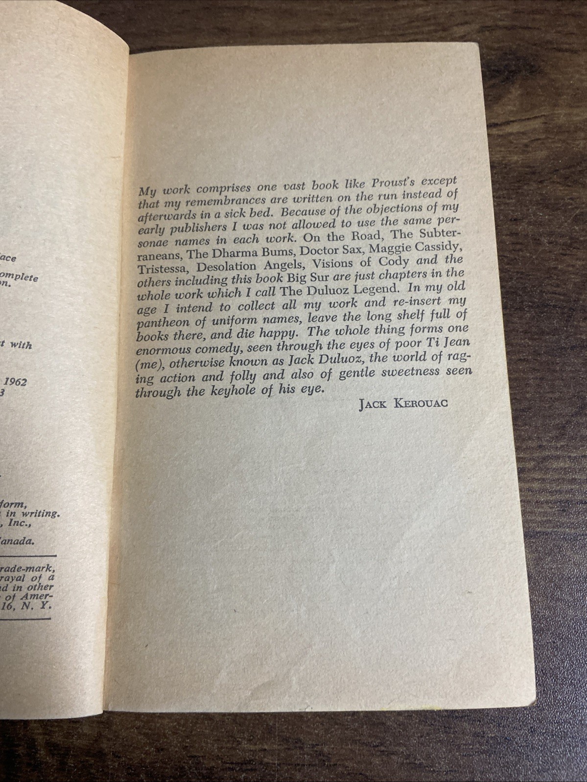 1963 – Jack Kerouac ‘Big Sur’ paperback PB 1st Bantam Books Printing