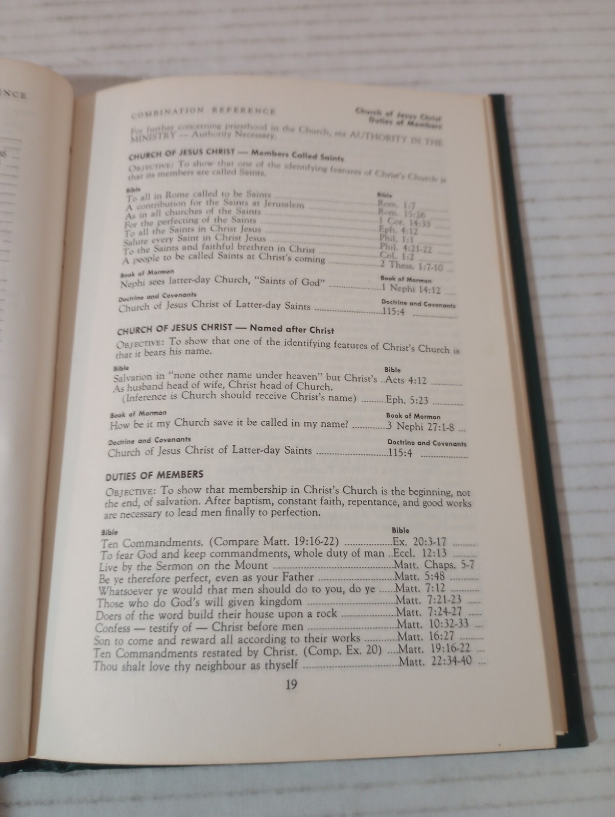 Combination Reference By Eldin Ricks Revised Edition 1961 LDS Mormon