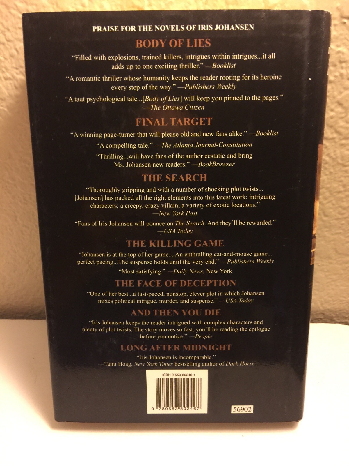 Dead Aim by Iris Johansen (2003, Hardcover) HC DJ 280 PAGES PRINTED IN THE USA