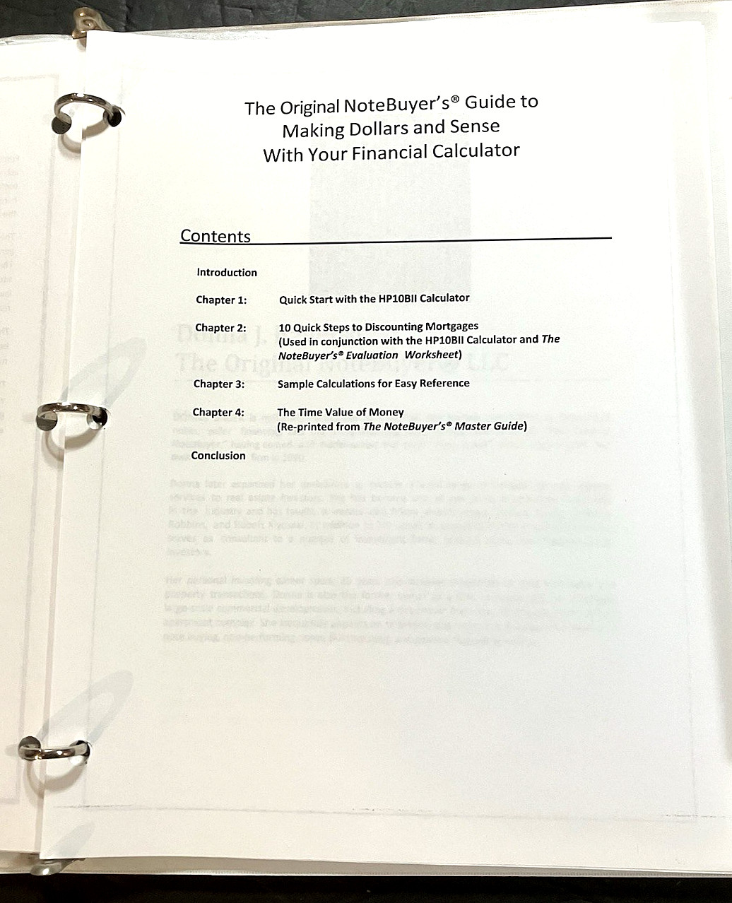 Donna Bauer The Original Note Buyers Master Guide Financial Advisor Real Estate