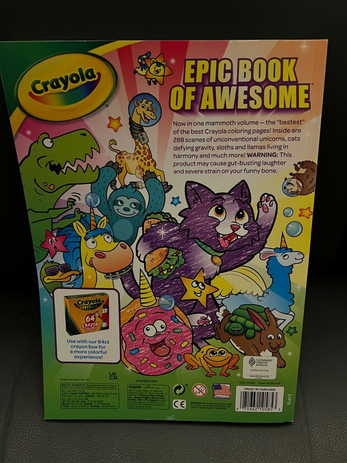 Crayola Epic Book of Awesome Coloring Book 288 Pages with Stickers Inside