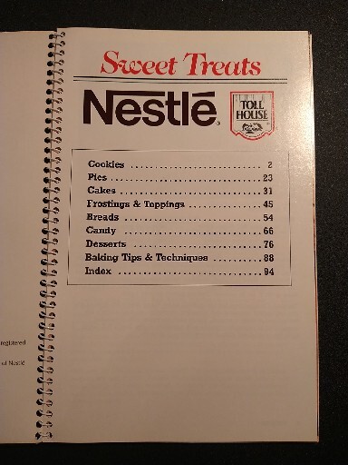 Sweet Treats Nestle Toll House Recipes Cookbook 96 Pages 1987