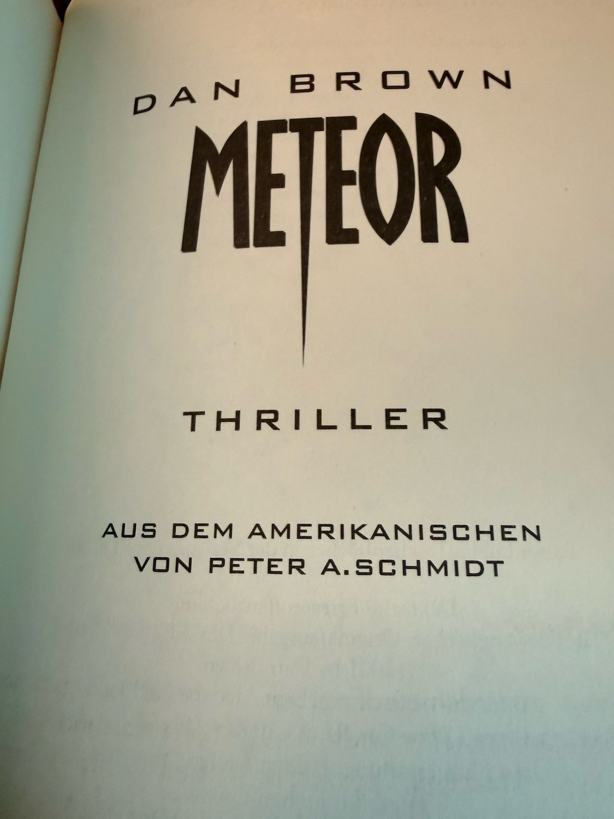 Dan Brown Meteor Book Deutsch German Taschenbuch