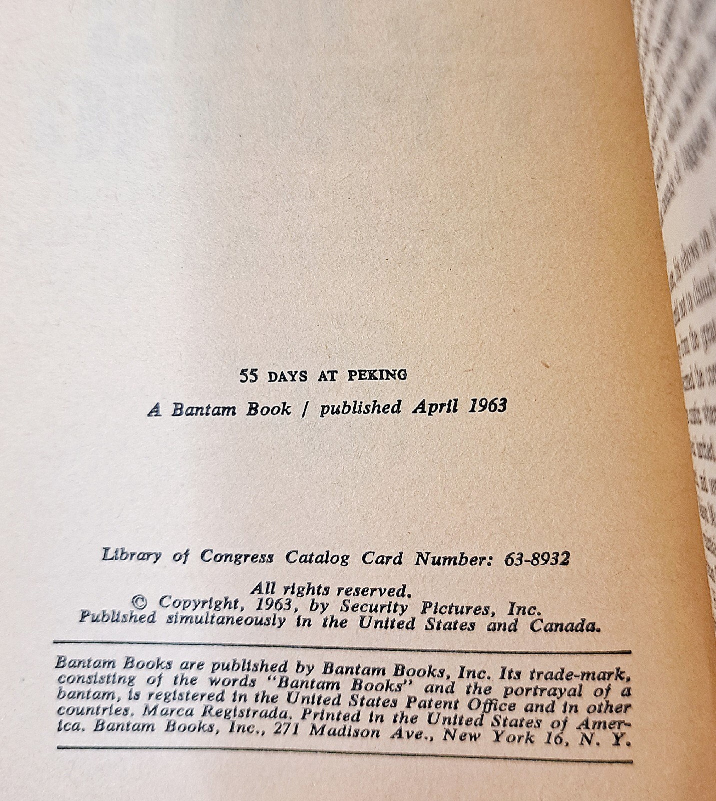 55 Days At Peking by Samuel Edwards ~ Bantam 1st Ed PB 1963 (Novelization)