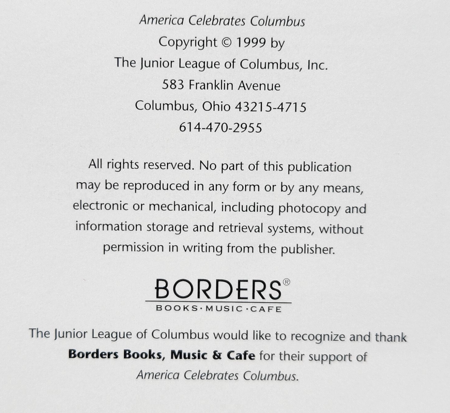 America Celebrates Columbus Ohio 1999 Hardcover Cookbook 176 Pages