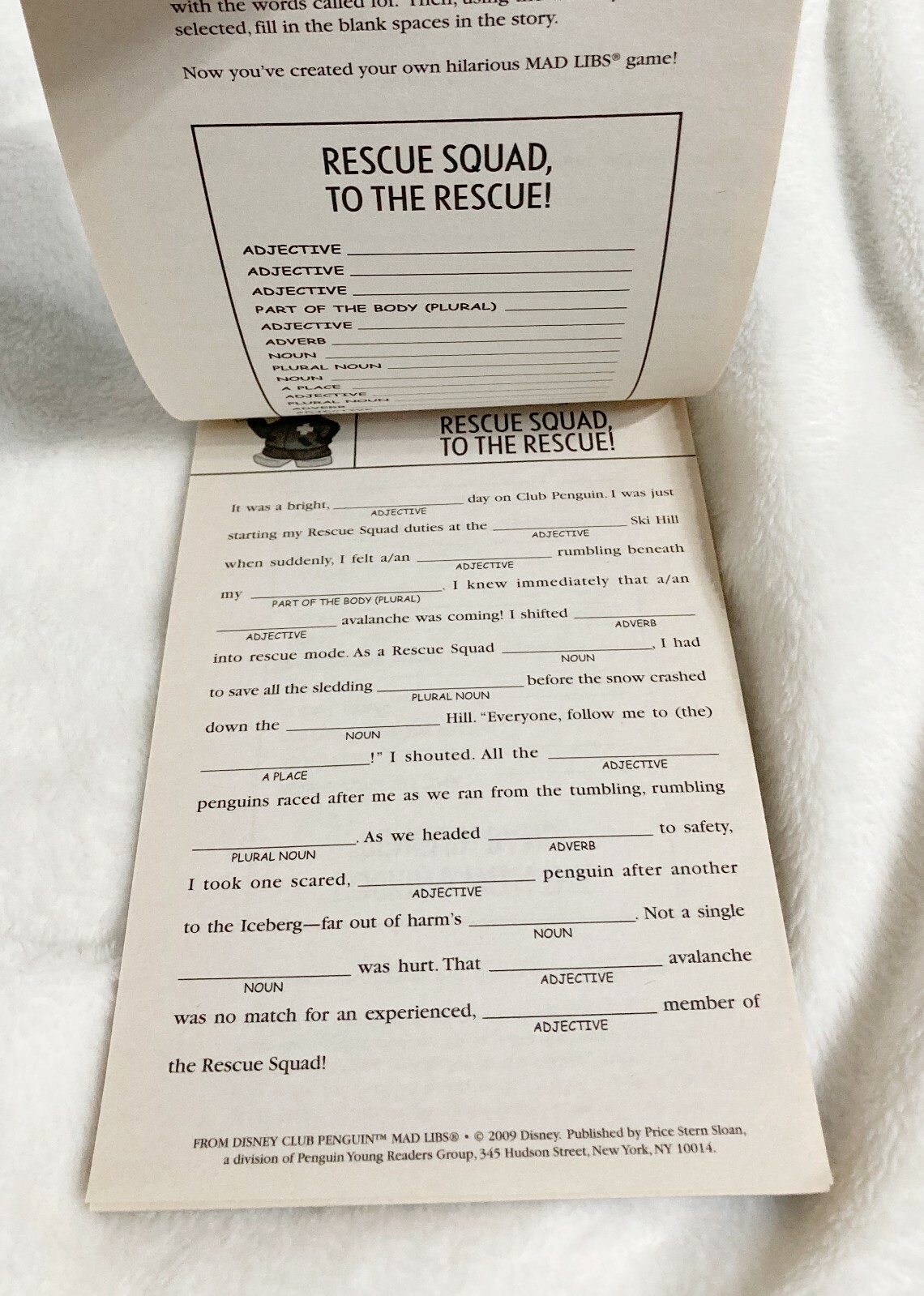 Disney Club Penguin Mad Libs Language Word Game, 5 x 8 Inches, Retired 2009